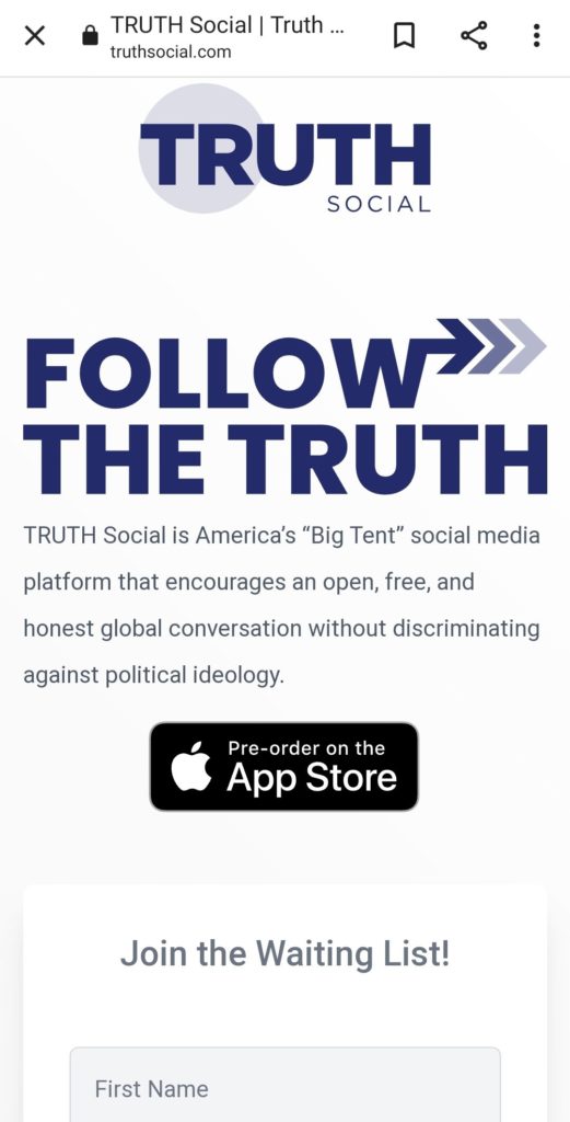 Truth social app
